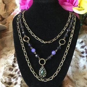 1928 Antique Style Multi Layered Necklace Vintage